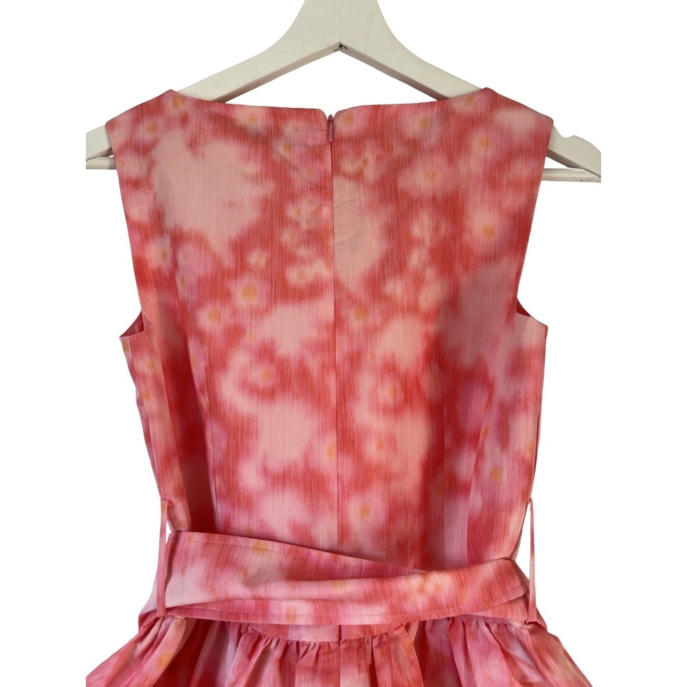 Molly Goddard Abstract Floral Tie Dye Tent Dress Pink Orange Princess Garden 2 - Picture 10 of 16